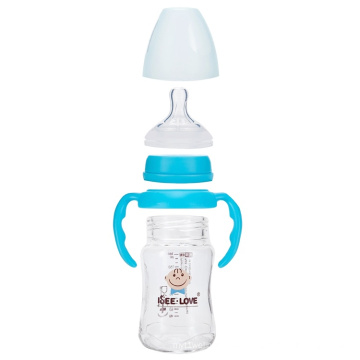 180ml Wide Neck Glasses Real Blue Baby Bottle,universal feed bottle nipple